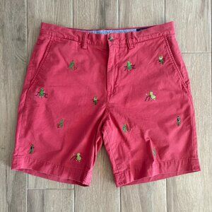 Polo Ralph Lauren Shorts Mens 33 Salmon Chino Cricket Squash Embroidered Preppy